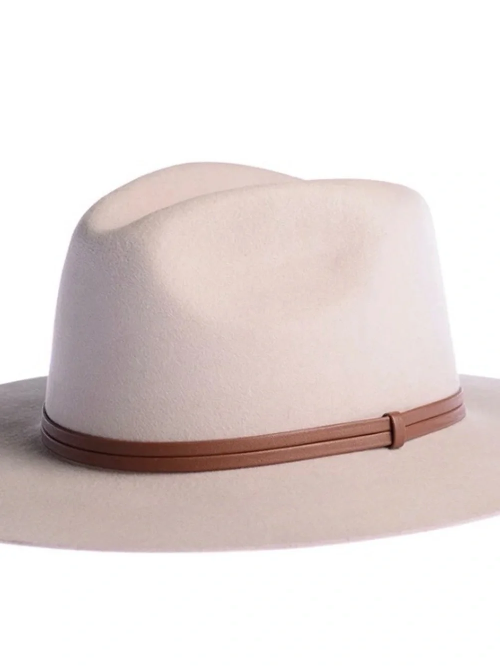 Karen Kane ASN Los Angelas Beige Wide-Brim Fedora with Tan Band
